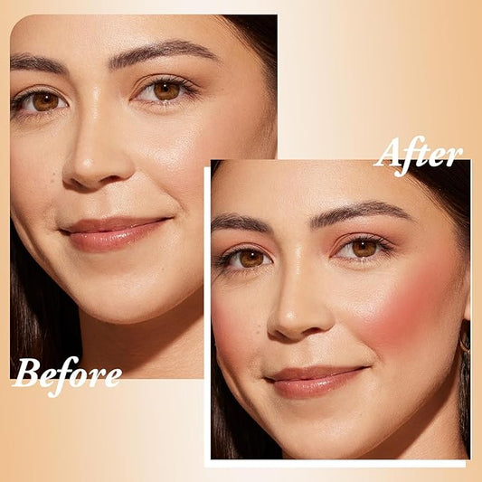3 In 1 Cream Blush Stick, Multi-Use Blush Makeup Stick For Cheek Eye And Lip, Face Lightweight Moisturizing, Blend Natural