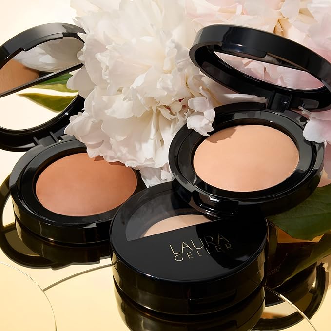 LAURA GELLER NEW YORK Redness Care Kit: Double Take Liquid Foundation, Deep + Ideal Fix Concealer, Deep + Baked Blurring and Setting Powder, Tan/Deep