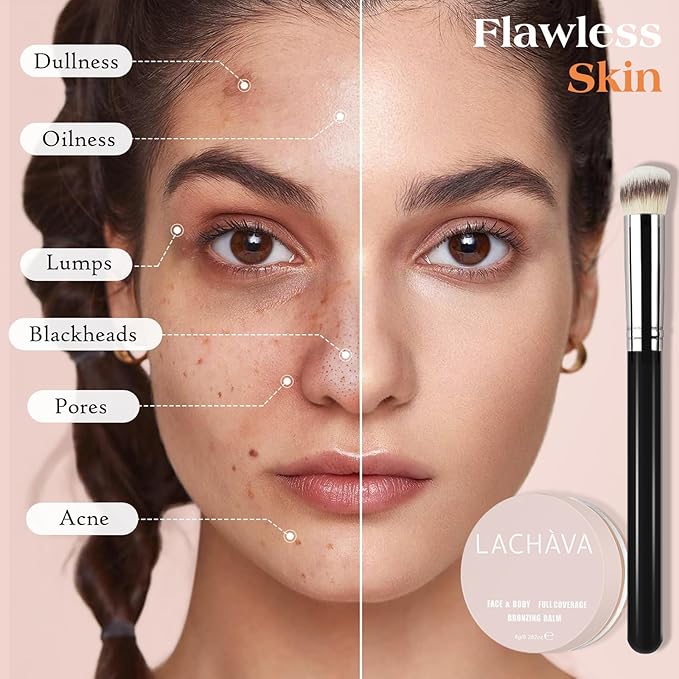 Full Coverage Cream Concealer Kit with Brush - Hydrating Waterproof Under-Eye Concealer for Concealing Dark Circles, Acne, Blemishes, Pores, and Spots (#04)