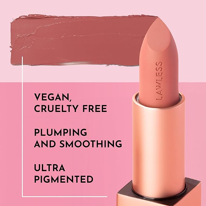 Forget the Filler Lip-Plumping Line-Smoothing Satin Cream Lipstick, Tropic, Pink, 0.1 Ounce