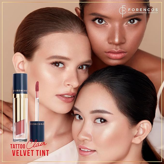 FORENCOS Long Lasting Waterproof Lip Stain Liquid Lipstick, Velvet Matte, Longwear, High Pigmentation, Tattoo Lips, Weightless, Smudge-proof, Non-Sticky, Korean Lip Tint Stain Makeup (27 Lucid)