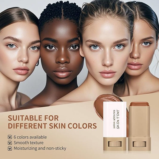 Beauty Balm Serum Boosted Skin Tint, Solid Tinted Serum Boosted Skin Tint Balm, Facial Color Correct, Radiant & Dewy Finish, Face Tinted Foundation, Contour Stick for Face Makeup (#01)