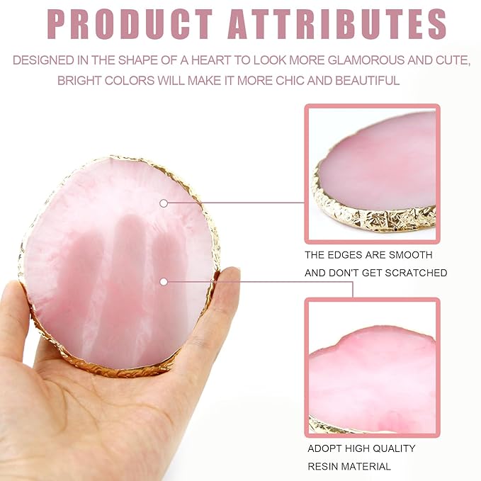 2 PCS Resin Nail Art Palette, Nail Painting Mixed Color Palette, Nail Polish Palette, Heart Shape and Circle Resin Gel Polish Palette