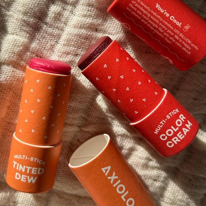 Axiology Multi Stick Color Cream For Eyes, Lips, Cheeks Flirtatious & Creamy Glide Hydrating Blush Face Sticks Contour & Highlight All Day Wear Vegan Makeup with Oils, Butter, Antioxidants (True)