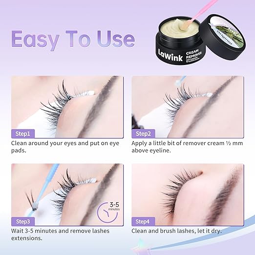 Eyelash Glue Remover Cream 5g Professional Grade Lash Adhesive Remover Sensitive Skin Lash Glue Remover Quickly and Low Irritation Lash Remover Eyelash for Salon Lash