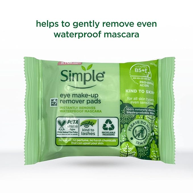 Simple Eye Makeup Remover Pads Makeup Remover 30 count