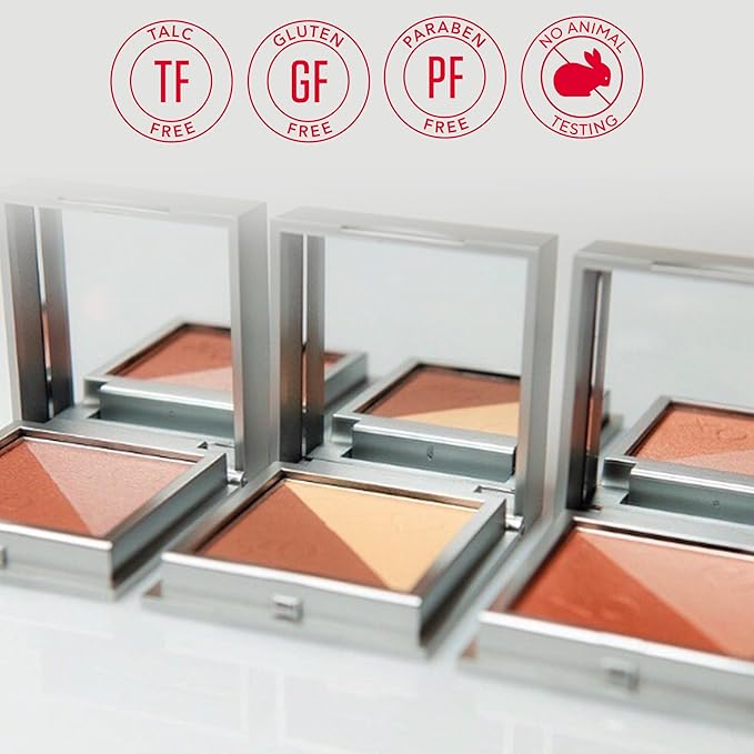 Mirabella Sculpt Duo Powder Bronzer & Contour Palette, Blendable, Lightweight Mineral Bronzer and Contour Makeup Powders Offer Flawless, Buildable Color in Matte & Glowy Shades, Lovestruck/Destiny