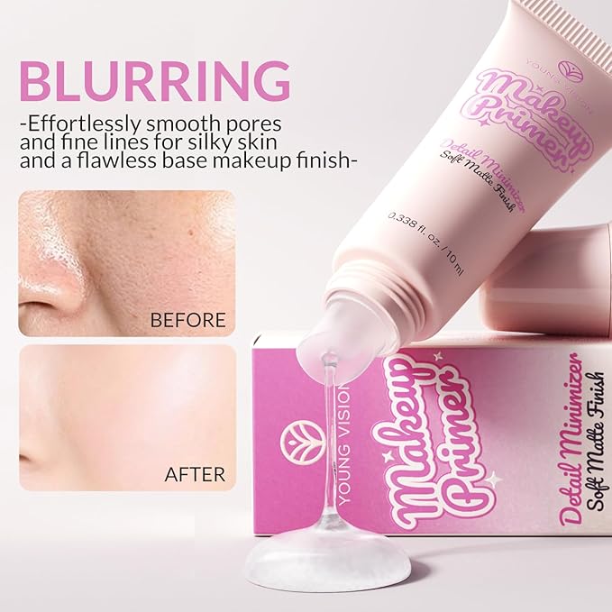 YOUNG VISION Pore-Minimizing Makeup Primer for Face Before Makeup, Soft Matte Finish, Shine Control, Long-Lasting Face & Foundation Base, Lightweight Complexion Prep, 0.338 fl oz