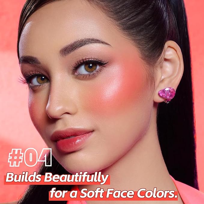 Boobeen Soft Liquid Blush Makeup for Cheeks, Lightweight and Buildable, Thin Cheek Makeup Stick for Natural Flush Color, Cream Blush Easy to Blend, With Build in Brush