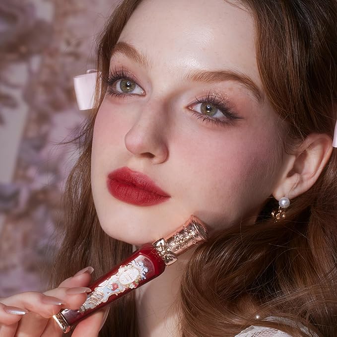 Flower Knows Strawberry Rococo Cloud Lip Cream,Velvety Matte Liquid Lipstick,Red Lipstick,Long Lasting Lip Stain,Kiss-proof Blurred Lipstick for Girls&Women,0.12 Fl Oz(S08 Velvet Redwood)