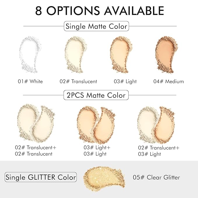 Mineral Powder Sunscreen Setting Makeup - SPF 35 Brush On Sunscreen for Face & Scalp & Hair, Natural Matte Loose Finishing Powder, Oil Control Lightweight Breathable (#01 White)