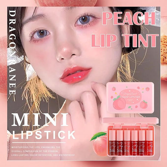 Korean Velvet Watery Moisturizing Lip Tint Set - 6 Colors, Multi-Use Lip & Cheek Tint, Long-Lasting, High Pigment, Vivid Color