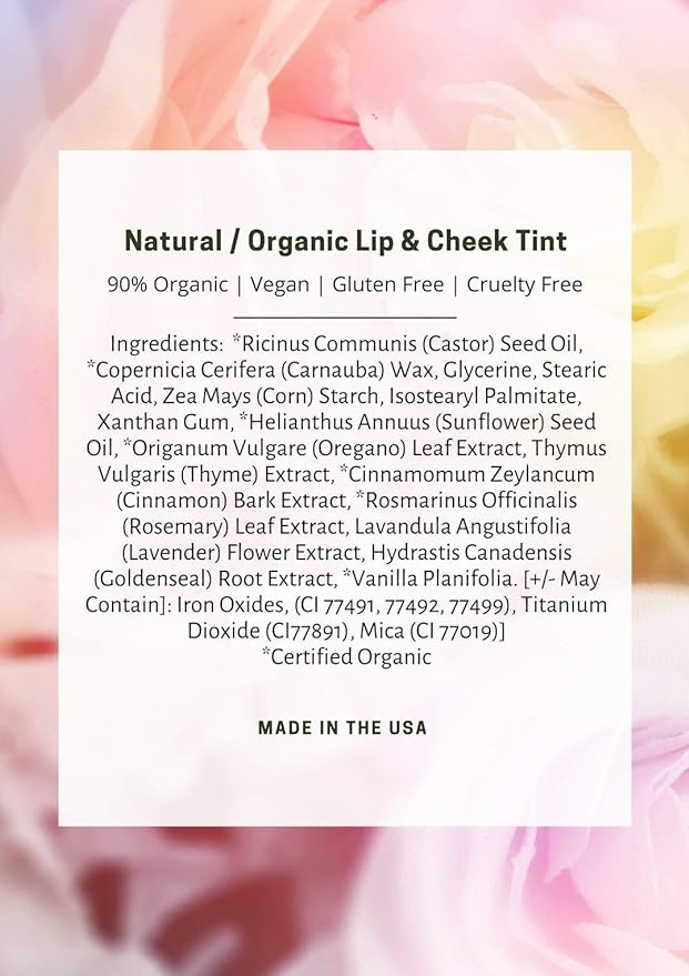 Mom's Secret Natural Organic Cream Blush Stick Cheek Tint, 100% Natural, Vegan, Gluten Free, Cruelty Free, Made in the USA, 0.18 oz. (Sienna)