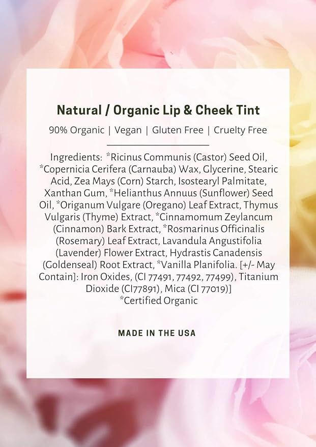 Mom's Secret Natural Organic Cream Blush Stick Cheek Tint, 100% Natural, Vegan, Gluten Free, Cruelty Free, Made in the USA, 0.18 oz. (Merlot)