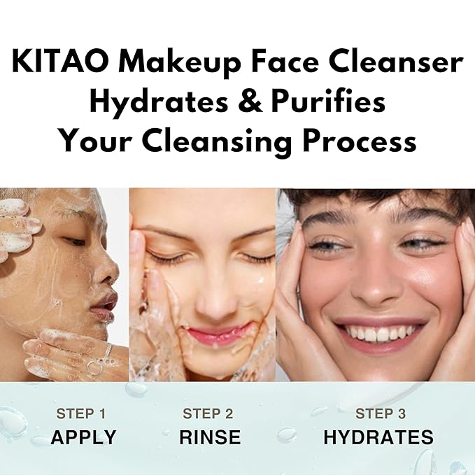 KITAO Organic Moisturizing Oil & Makeup Remover for Dry, Oily & Sensitive Skin Women & Men, Hydrating Cleansing Cream with Natural Matcha& Chia& Antioxidant for Eyes, Face, Lip from Japan, 3.8 Fl Oz