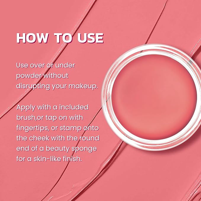 Cream Blush for Cheeks, Lips and Eyes, Natural-Looking, Long-Lasting Face Makeup, Moisturizing Formula Waterproof Blendable Color Blush (Taro Bean Paste)