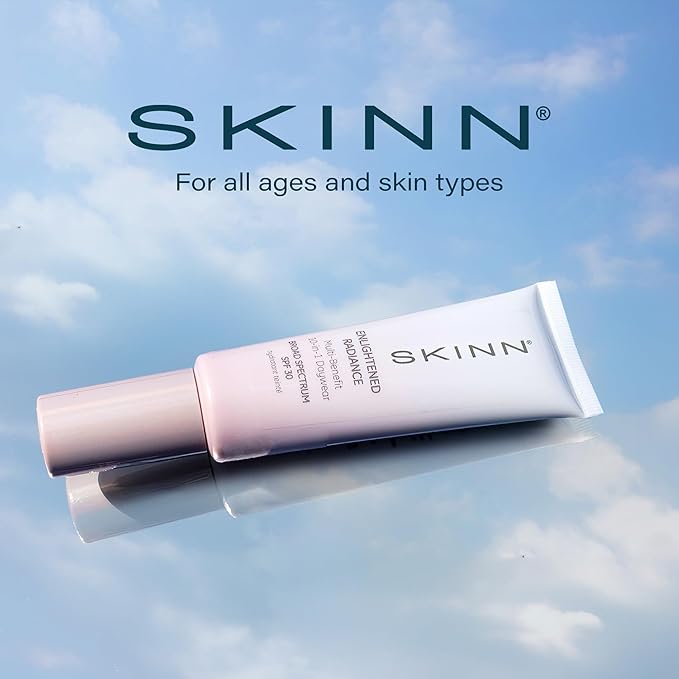 SKINN Enlightened Radiance 10-in-1 Tinted Sunscreen Broad Spectrum with SPF 30, (Sand) - Hydrating & Brightening Tinted Moisturizer for Face, Wrinkles & Fine Line - Lightweight Coverage Skin Tint