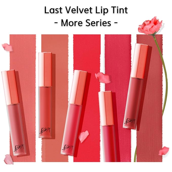 BBIA Last Velvet Lip Tint - Soft & Creamy Matte Finish Lip Stain, Blur Effect with Velvety Texture, Long-Lasting, High Pigment, Lightweight, Non-Drying, Korean Lip Makeup (17 MORE PLEASANT)