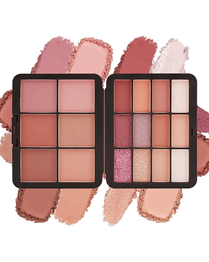 Glitter Matte Eyeshadow Blush Palette-18 Colors Multiuse Makeup Palette for Eye Cheeks,Long-lasting Waterproof Matte Shimmer Colored Portable Makeup,Mother's Day Makeup Gift Set for Women-02