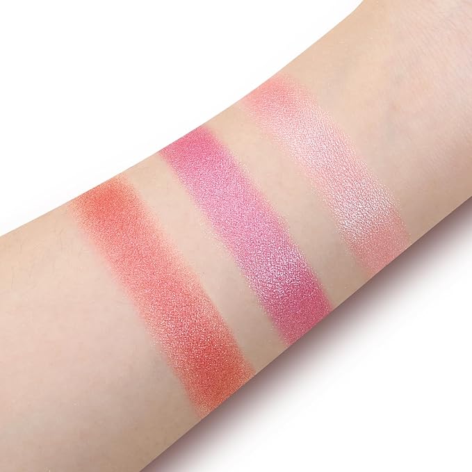 Boobeen Baked Powder Blush, Highlighting Pressed Blush Face Blushes Highlighter Finishing Powder Makeup, Natural Flush Tint for Cheeks, Long-wear Glow, Easily Blends