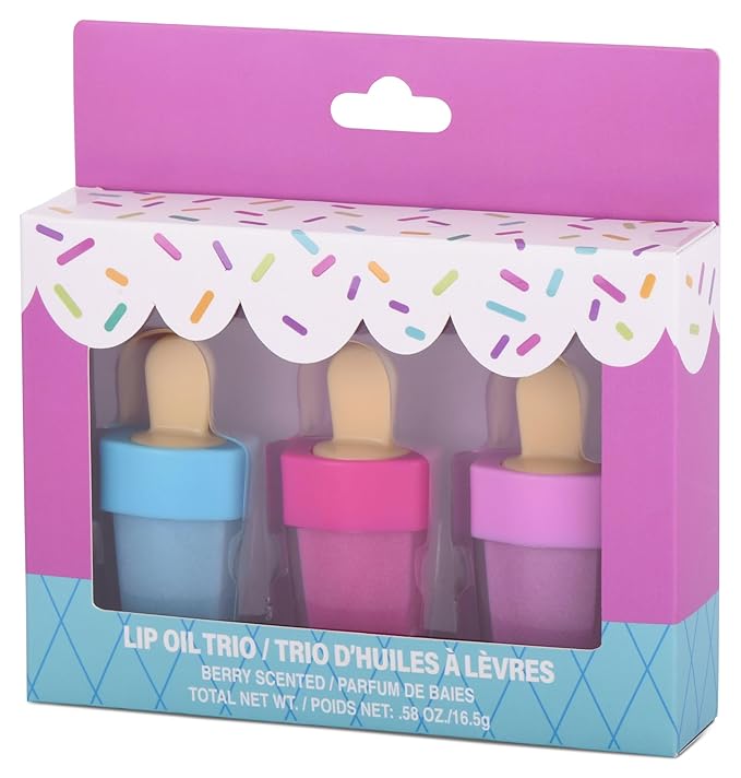 iscream 3-piece Ice Pop Shaped Berry Scented Moisturizing Lip Oil Set