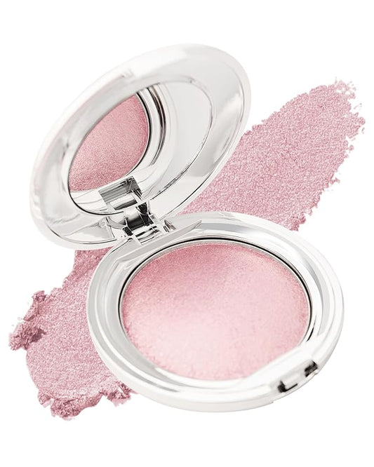 Face Highlighter Blush Powder Palette, Waterproof Long Lasting Shimmer Pink Glow Highlighting Bronzer Eye Facial Blusher Contour Cream Makeup Palette, Illuminator for Women Eyeshadow Body Cheek-03