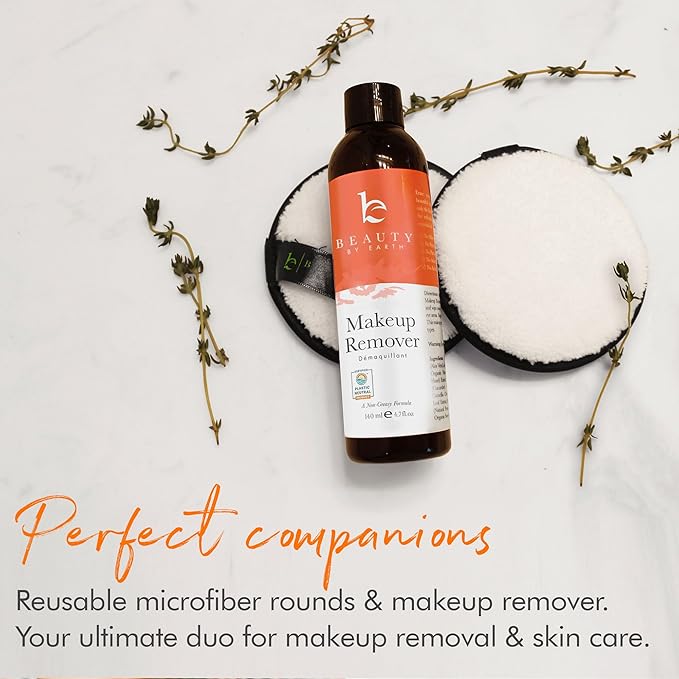 Makeup Remover - With Organic Aloe Vera & Witch Hazel, Use with Eye Makeup Remover Wipes or Cotton Pads, Gentle Non-Greasy Makeup Remover For Dry, Oily and Sensitive Skin Types (2 Pack)