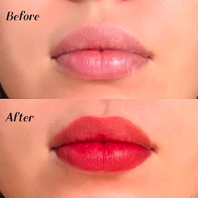Moroccan Aker Fassi Deep Red Stain & Gloss – Natural, Long-Lasting Lipstick & Cheek Tint with Plant-Based Poppy & Grenadine Peel for Calming, Antioxidant Care
