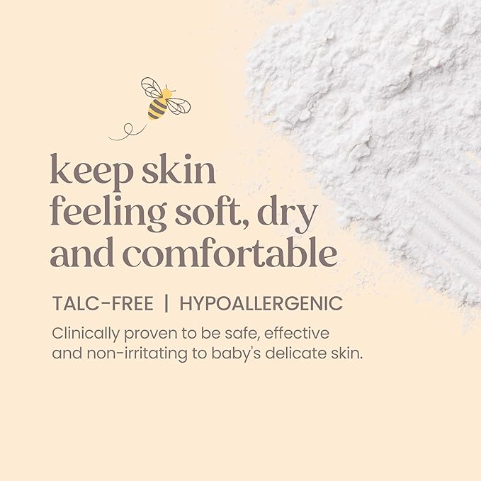 Burt's Bees Baby Dusting Powder, Talc Free and Hypoallergenic for Safe and Gentle Comfort, 100% Natural Origin, Pediatrician Tested, 7.5 Oz