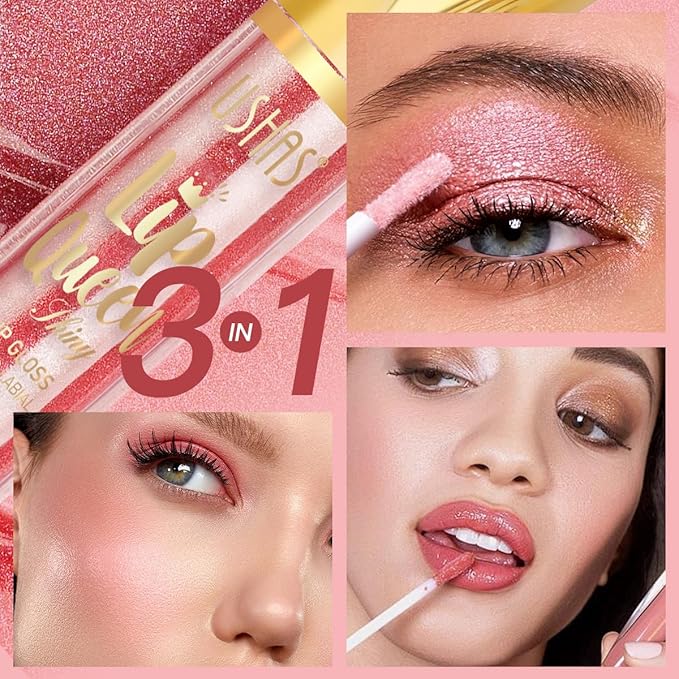 USHAS Lip Gloss,Lip Glow Oil, Shiny Smooth Soft Liquid Lip Glosses Lip Stain, High-Shine Finish, Moisturizing For Girls And Women Makeup (S1, Pack of 1)