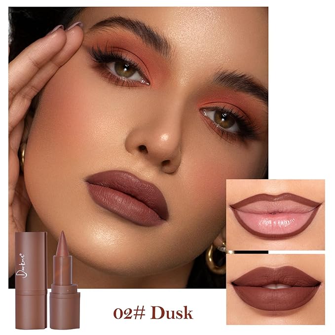 Erinde Lip Liner and Clear Gloss Set, Lip Liner and Lipstick Combo & Clear Lip Oil, Waterproof lip liner pen sets for women, Long Lasting Gradient Liner Lipstick Makeup Kits, 02