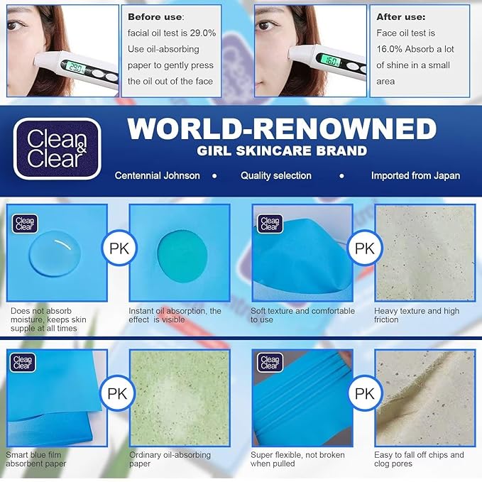 Clean & Clear Oil Control Film, 5 Pack of 60 Sheets (300 Sheets Total)