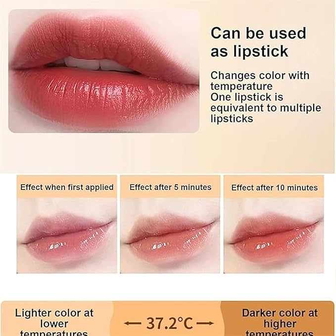 Gold Crystal color-changing Lipstick, transfer color-changing lipstick, suitable for all kinds of daily makeup, color-changing lipstick, lasting for 24 hours (1PCS)