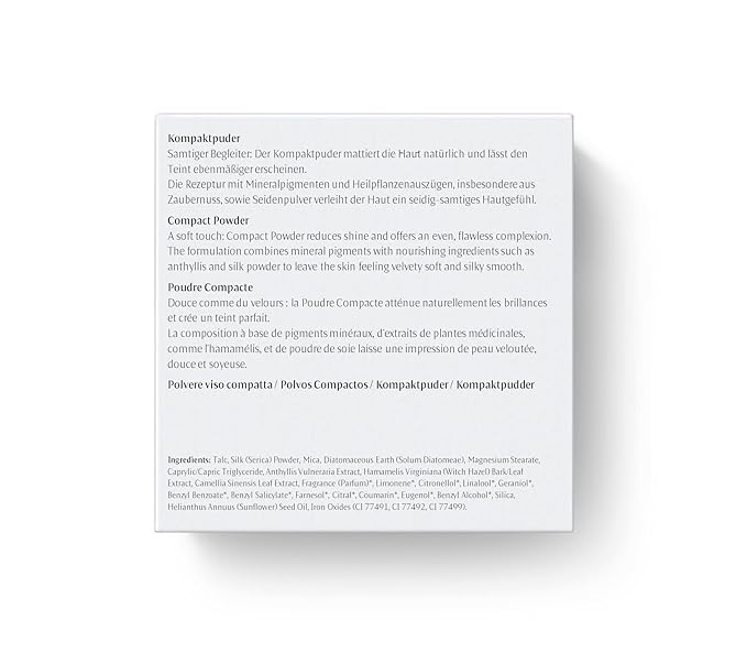 Dr. Hauschka Compact Powder 00, Translucent, Natural, Mineral, Set & Mattify, Touch-up, Silky Finish, for All Skin Tones, 0.28 oz