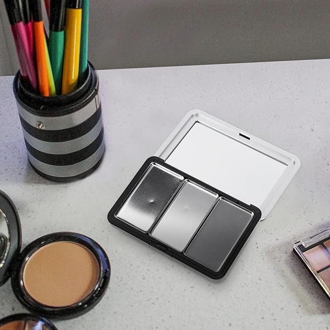Beaupretty Empty Eyeshadow Palette Eyeshadow Metal Palettes 3 Grids Makeup Blusher Lipstick Box Empty Eyeshadow Pan Cosmetic Storage Container Travel Makeup Organizer Case for Women