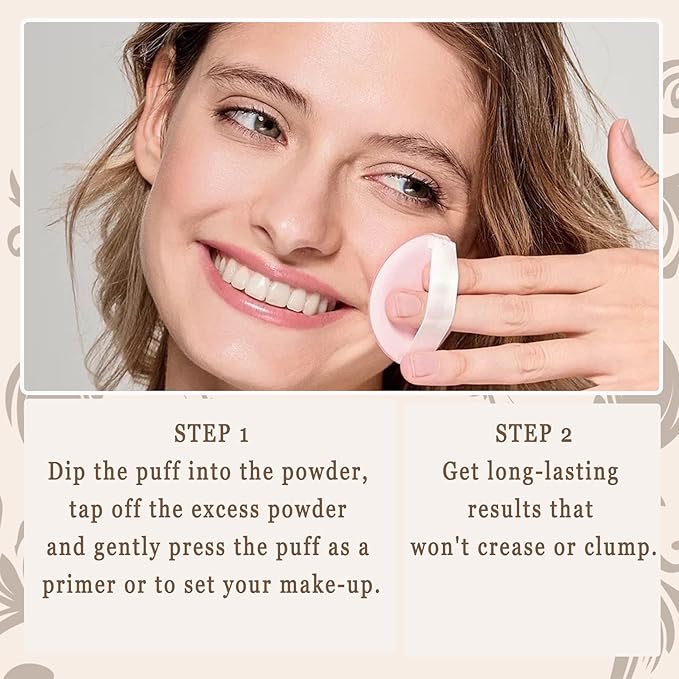 Mineral Setting Powder with brush,Shimmering Powder for Face,Lightweight Long Lasting Oil Control Face Makeup Set,Matte Concealer Setting Makeup Kit for All Skin Types(A)