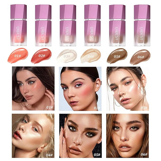 Matte Dewy Liquid Blush, Silky Smooth Cream Soft Blush Stick Natural Matte Finish, Long-Lasting Waterproof and Sweat proof Blush Stick Makeup for Cheek Lip eye, Cruelty-free,01 Pink