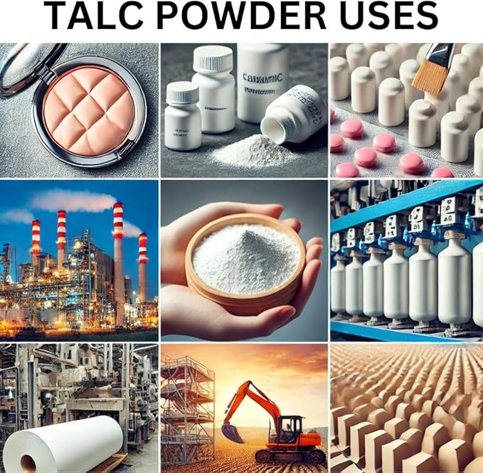 100% Natural Talc Powder for Facial Make-up, Absorption, Lubrication, and Multi-Purpose 0.5 LBS / 227 GMS