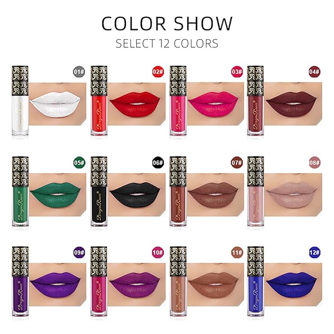 Dark Matte Liquid Lipstick for Women, Blue Long Lasting Waterproof Lip Gloss, Intense & Bold Color, High Pigmented Velvet Lip Stain for Masquerade, Party Goth Makeup, Cosplay (#12 Blue)