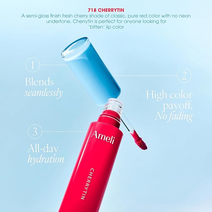 NARCISSISM LIP TINT 718 CHERRYTIN, Soft Shine Tinted Lip Stain, Conditions Lips + Gives a Natural, Dewy Flush (4.5g, 0.01 oz.)