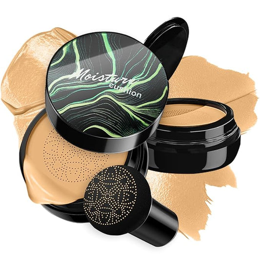 Mushroom Head Air Cushion CC Cream Foundation BB Cream Foundation Makeup Moisturizing CC Cream Liquid Foundation,Concealer Lasting Makeup Foundation Even Skin Tone Makeup Base Primer (#05 Wheat)