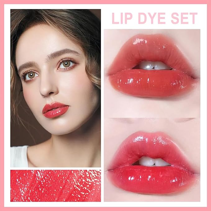Korean Velvet Watery Moisturizing Lip Tint Set - 6 Colors, Multi-Use Lip & Cheek Tint, Long-Lasting, High Pigment, Vivid Color