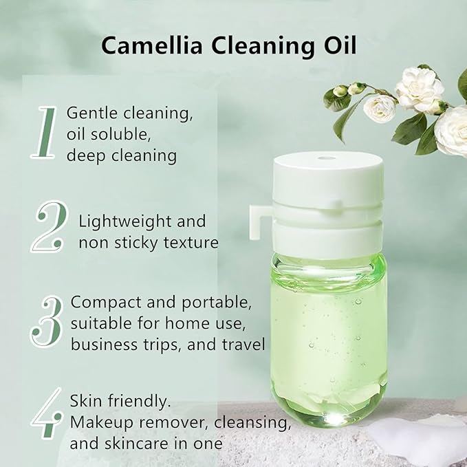 Moisturizing Cleansing Oil for Face Mini 20 Pcs Individually Packaged Gentle Makeup Remover Travel Size Essential Camellia Seed Nourishing Deep Cleansing Oil for Skin