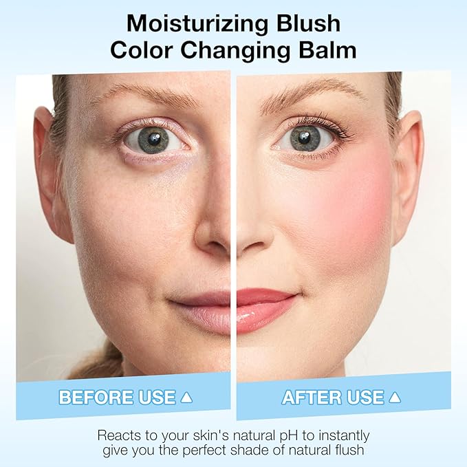 Boobeen Lightweight Blush Rouge Color Changing Blusher for Cheeks and Lips Balm Multi Use Cream Easy To Blend, Blush Oil Natural Dewy Finish