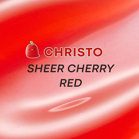 TONYMOLY x Squishmallows Christo Lip Gloss, Sheer Cherry Red Tint, Hydrating Formula with Cherry Extract and Rosehip Oil, 11ml