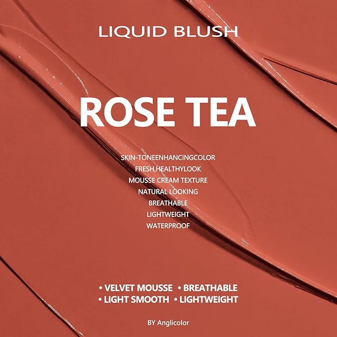 Matte Liquid Blush, 2pcs#03 Rose Tea, Lightweight, Highly Pigmented, Vegan & Cruelty Free, Palette