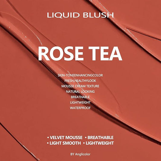 Matte Liquid Blush, 2pcs#03 Rose Tea, Lightweight, Highly Pigmented, Vegan & Cruelty Free, Palette