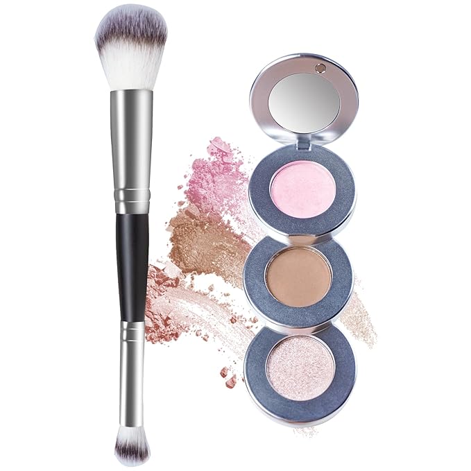 Blush Contour and Highlighter Palette, 3 in 1 Face Contouring, Pink Blusher for Cheeks and Natural Glitter Highlighter Powder Makeup Palet with Brush and small Mirror, Compact Stackable