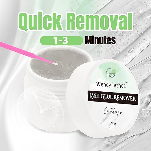 Eyelash Glue Remover for Lash Extensions: for DIY and Lash Artists, Wendy, 10ml Cream, Effectively, Low Irritation, Grey, Cantaloupe Flavored