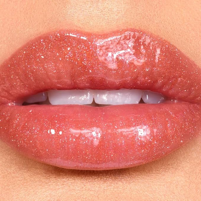 Vegan Lip Gloss for Soft Lips, Plumping Oil, Hydrating Non-Stick Lipgloss for Women, Provides Maximum Shine, Paraben and Cruelty Free (Empowered - Peach Color)